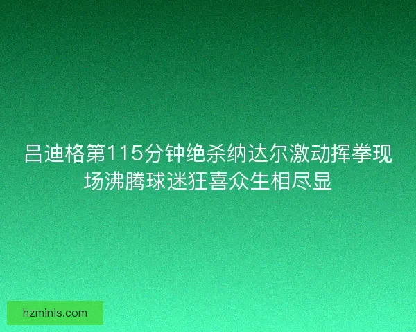 吕迪格第115分钟绝杀纳达尔激动挥拳现场沸腾球迷狂喜众生相尽显